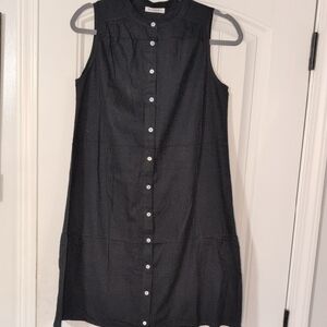 Sleeveless Black Button-Down Dress